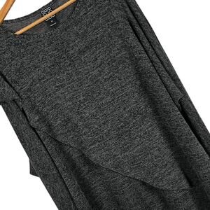 CLARA SUN WOO Women's M Gray Layered Minimalist Modest‎ Lightweight Sweater Top